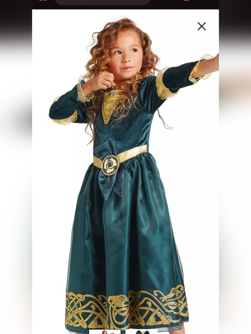 Disney Store Castle Collection Merida Brave Costume Dress - Size 11/12